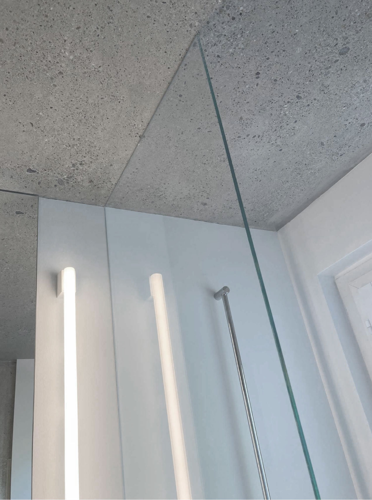 Wohnraum Zürich – moderner Innenausbau mit Holzpaneelen und Spiegelwand